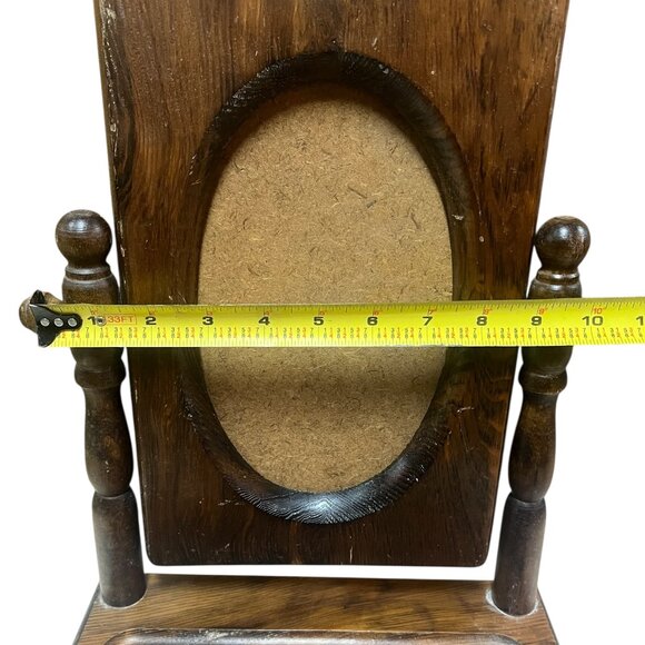 Antique Wooden Shaving Mirror With Tray Vanity Rustic Cottage Vintage No Mirror - Picture 7 of 8